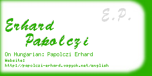 erhard papolczi business card